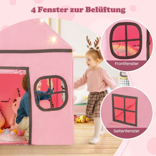 Tenda da gioco per bambini con luci a stella e tappetino 2