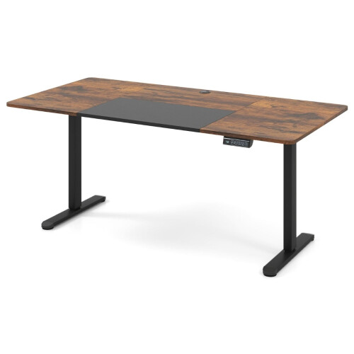 Electric Height Adjustable Standing Desk, 140x70 cm, Brown