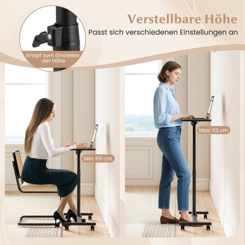 Justerbart oversengsbord med drejebord og hjul 2