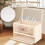 Gabbia per criceti in legno con coperchio a rete e scale multiple 3