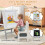 Adjustable Kids Easel with Chalkboard & Whiteboard, Grey 5