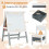 Adjustable Kids Easel with Chalkboard & Whiteboard, Grey 2