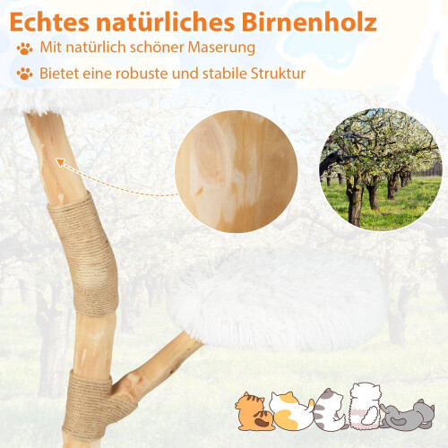 Katzenbaum mit 3 Plüschplattformen, Jute-Stämmen, 90 cm 2