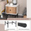 Black Nightstand Set with Sliding Doors, Storage Space 4