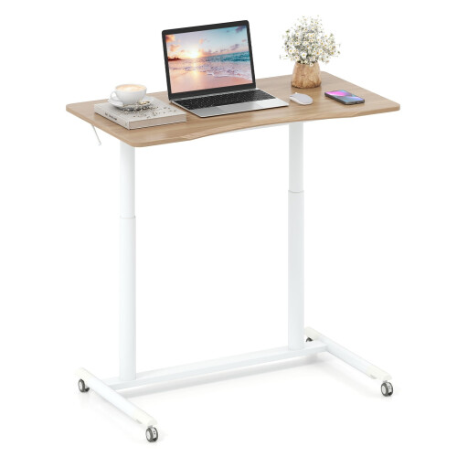 Adjustable Sit-Stand Desk, C-Shape, 70-106 cm, Mobile