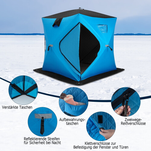 Isoliertes Pop-Up-Eisfischerzelt, 2-Personen, Blau 2