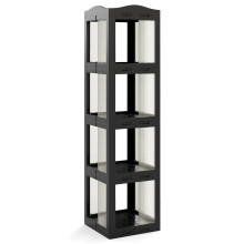 Étagère rotative à 360, pliable, transparente, noire