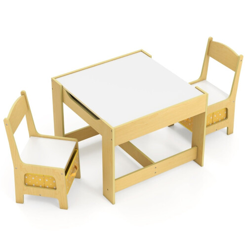 Ensemble table et chaises pour enfants, jaune, à partir de 3 ans
