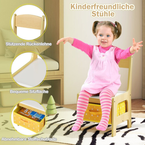 Ensemble table et chaises pour enfants, jaune, à partir de 3 ans 2