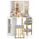 Coiffeuse d'angle avec tabouret, miroir LED et ports de chargement 1