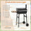 Parrilla de carbón con mesa lateral plegable y termostato 2