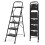 4-Step Folding Ladder with Tool Tray, Non-Slip Pedals 1