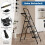 4-Step Folding Ladder with Tool Tray, Non-Slip Pedals 5