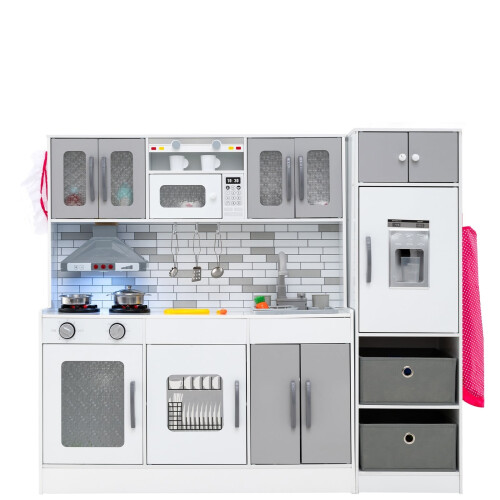 Set da cucina in legno con luci e suoni, design modulare 1