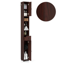 Schmaler Badezimmerschrank mit verstellbaren Einlegeböden und Schublade