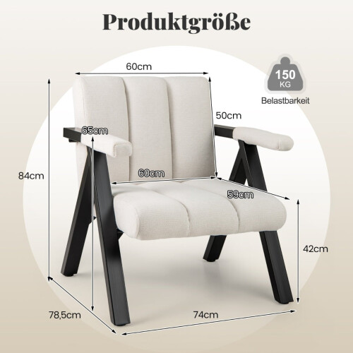 Beige lepotuoli käsinojilla ja metallirungolla 1