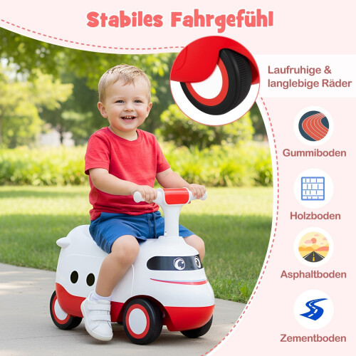 Auto a spinta per bambini con clacson e contenitore, bianca 2