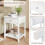 White Nightstand with Drawer & Open Shelf - 48x40x58 cm 5