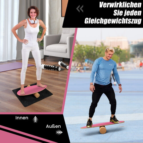 Balance Board Set mit Korkrolle und Filzmatte 1