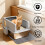 Bingopaw Stainless Steel Cat Litter Box with Litter Mat 6