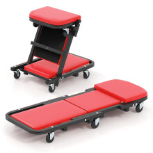 2-in-1 Werkstattrollstuhl, 160 kg Tragkraft, Rot