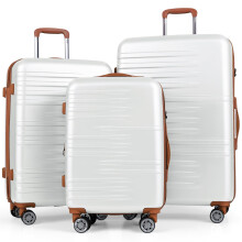 3-teiliges Hartschalenkoffer-Set mit TSA-Schloss, Weiß