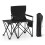 Conjunto de 2 cadeiras de camping dobráveis com mesa lateral e porta-copos. 1