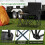 Conjunto de 2 cadeiras de camping dobráveis com mesa lateral e porta-copos. 3