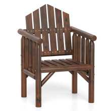 Garten-Sessel aus Holz - Hohe Rückenlehne, Kiefern- und Tannenholz, Braun