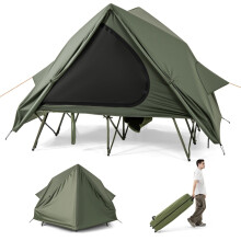 Campingzelt mit Feldbett für 2 Personen, wasserdicht, tragbar