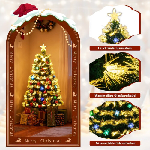 Árvore de Natal artificial de 120 cm com luzes e estrela no topo. 2