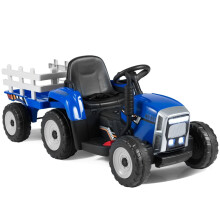 12V Kinder-Trettraktor mit abnehmbarem Anhänger und Fernbedienung