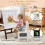 Conjunto de cavalete e cadeira infantil ajustáveis com quadro-negro e quadro branco. 5