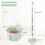 Set mocio rotante e secchio con separazione dell'acqua, testa a 360 1
