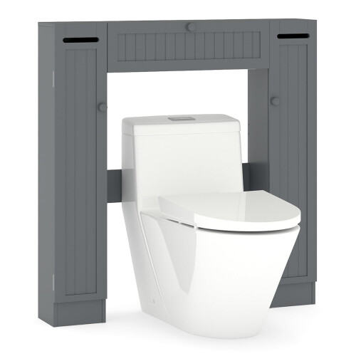 WC-Schrank mit verstellbaren Einlegeböden, Grau