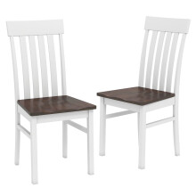 Set mit 2 armlosen Esszimmerstühlen, ergonomisch, braun