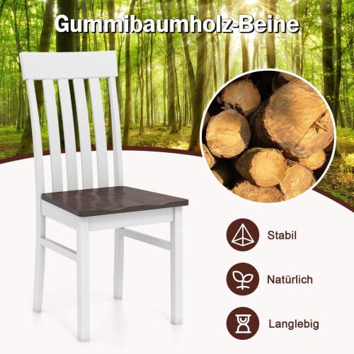 Set mit 2 armlosen Esszimmerstühlen, ergonomisch, braun 2
