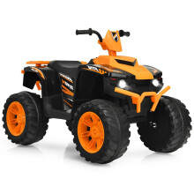 12V Kinder-Elektroquad mit Lichtern, Musik und Hupe, Orange