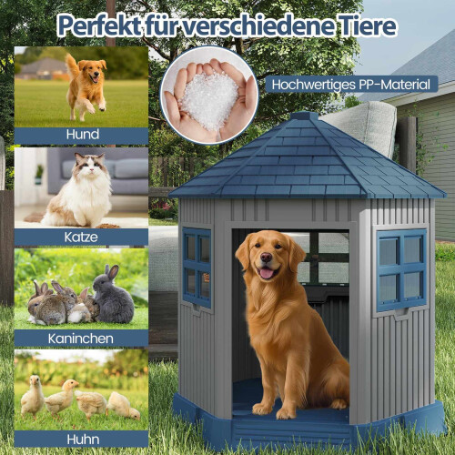 Cuccia per cani da esterno, ampio ingresso, PP resistente alle intemperie 2