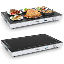 Elektrische Warmhalteplatte, Temperatur einstellbar, 50 x 29 cm Glas