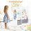 Kinderbücherregal mit Spiegel und Stauraum, Weiß 4
