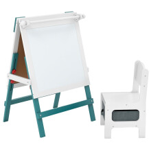 Caballete ajustable para niños con pizarra y pizarra blanca