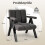 Sillón gris con reposabrazos y estructura de metal 2