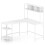 L-Shaped Desk with Bookshelf, White - Space-Saving Design 1