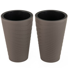 2-teiliges wetterfestes Pflanzkübel-Set mit Drainage, 45 cm