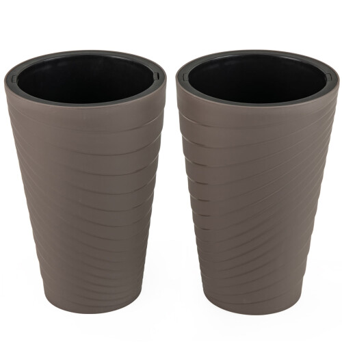 2-Piece Weatherproof Planter Set with Drainage, 45 cm