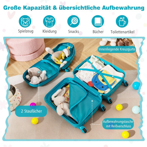 Conjunto de malas infantis com rodinhas - mala de 43 cm e mochila de 33 cm 2