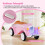 Auto per bambini con clacson, luci a LED, contenitore, rosa 3