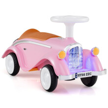 Kleinkind-Elektroauto mit Hupe, LED-Beleuchtung, Staufach, Rosa