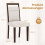 2-Piece Beige Dining Chairs, Padded Seat & Back, Wood Frame 2